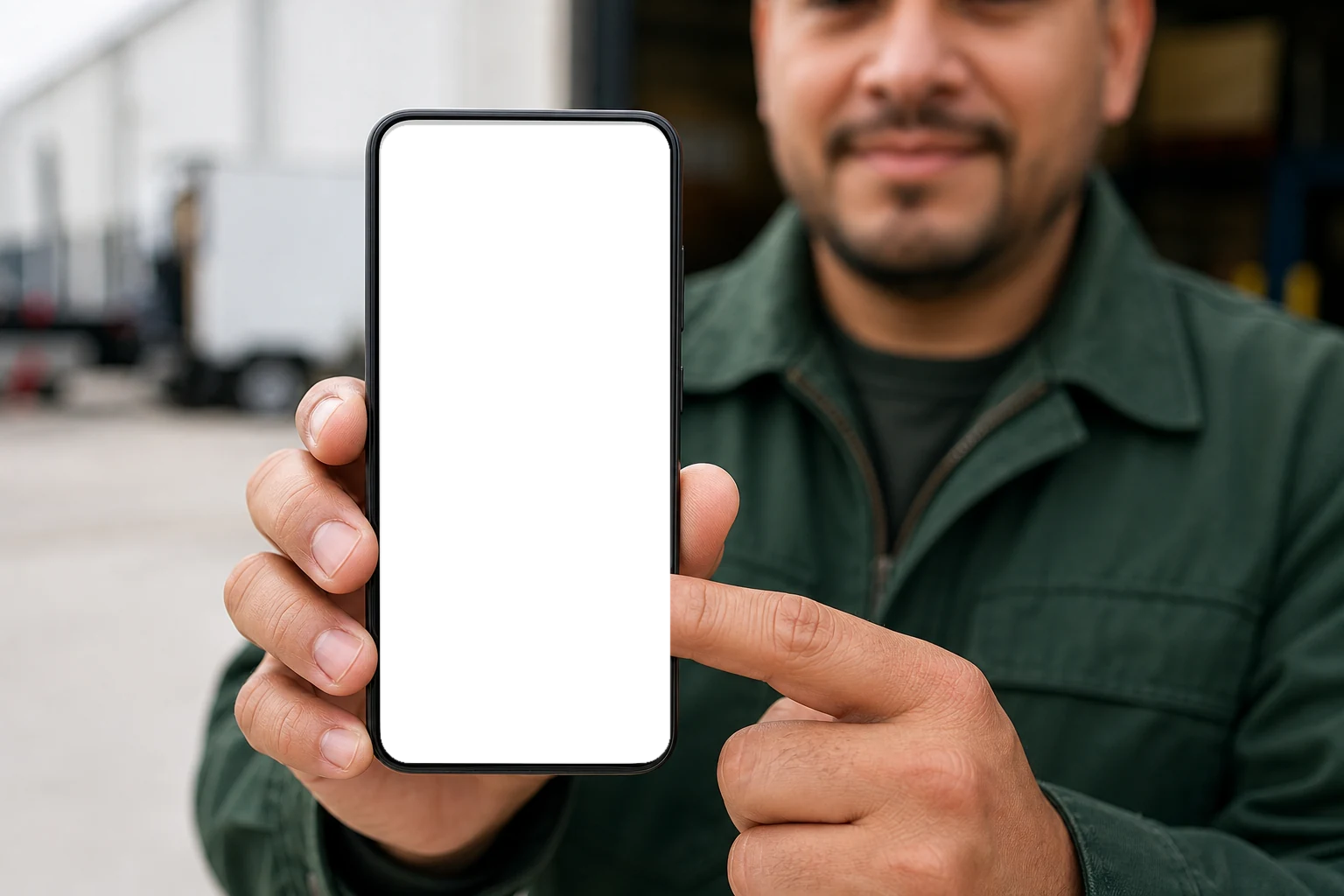 Field technician using the real Aureo Job mobile app